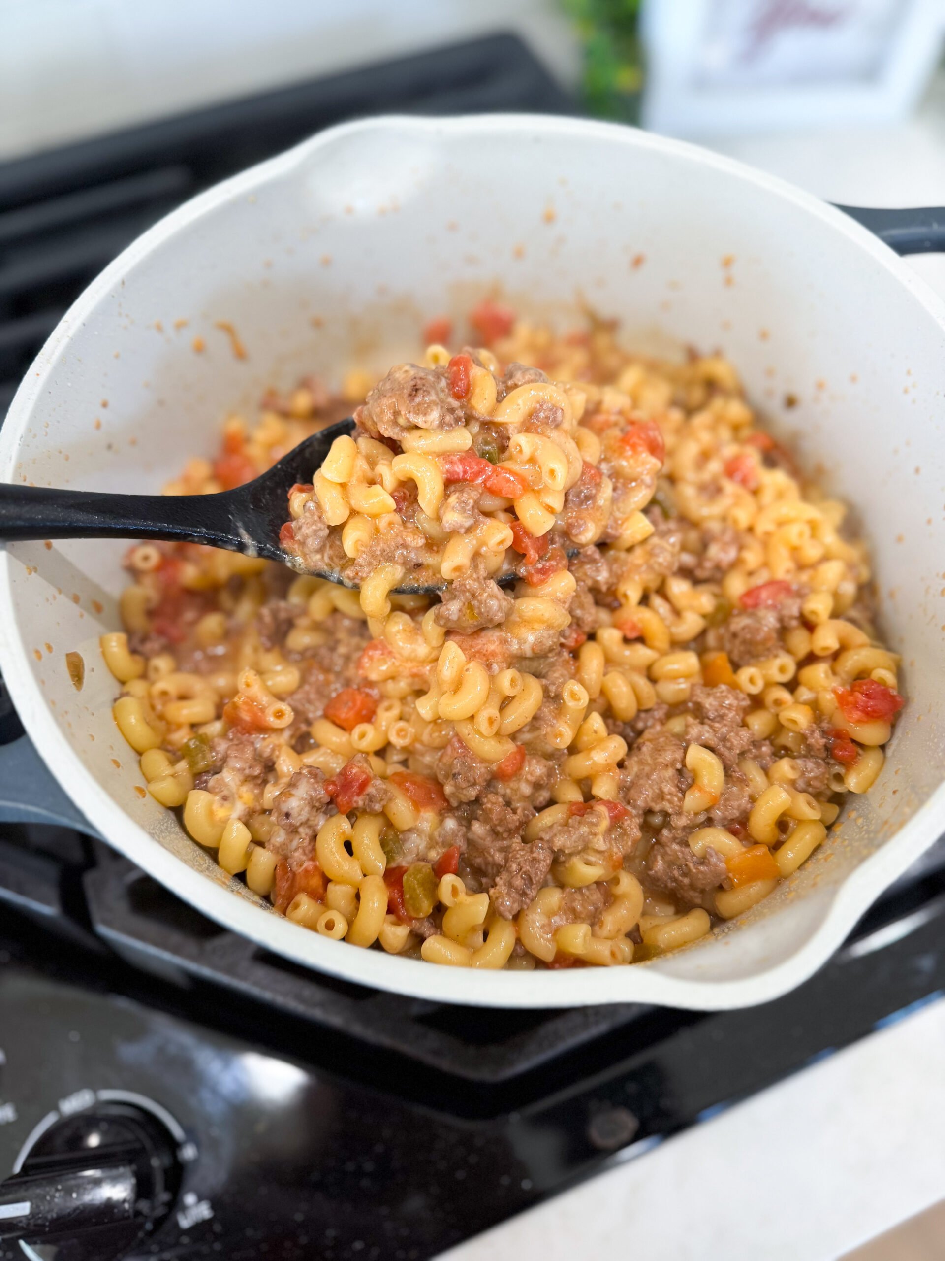 cooked taco pasta ready to be served hot