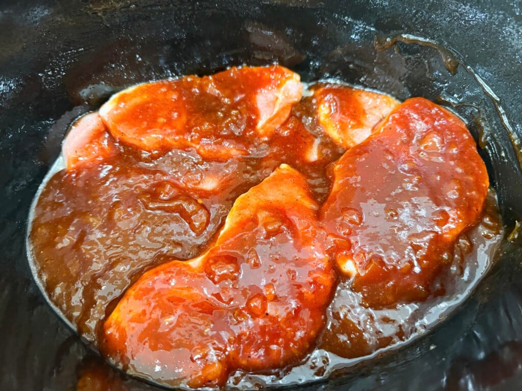 slow cooker BBQ pork chop