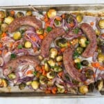 easy sheet pan Italian sausages and veggies