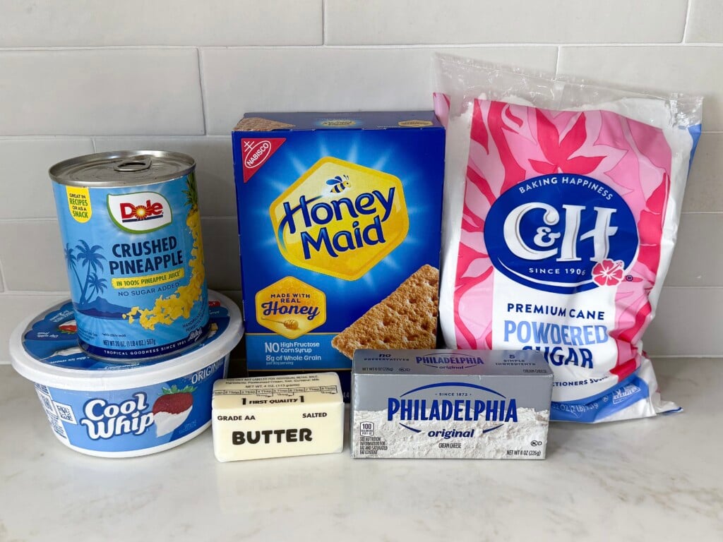 no baked pineapple layered dessert ingredients