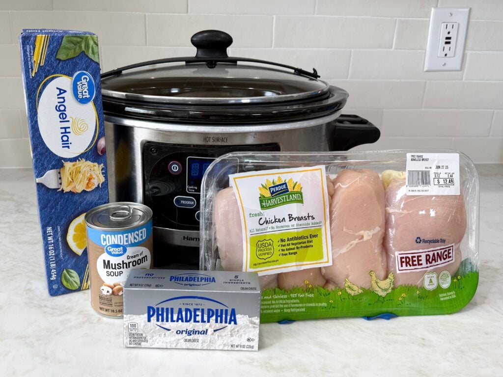 Creamy chicken pasta ingredients