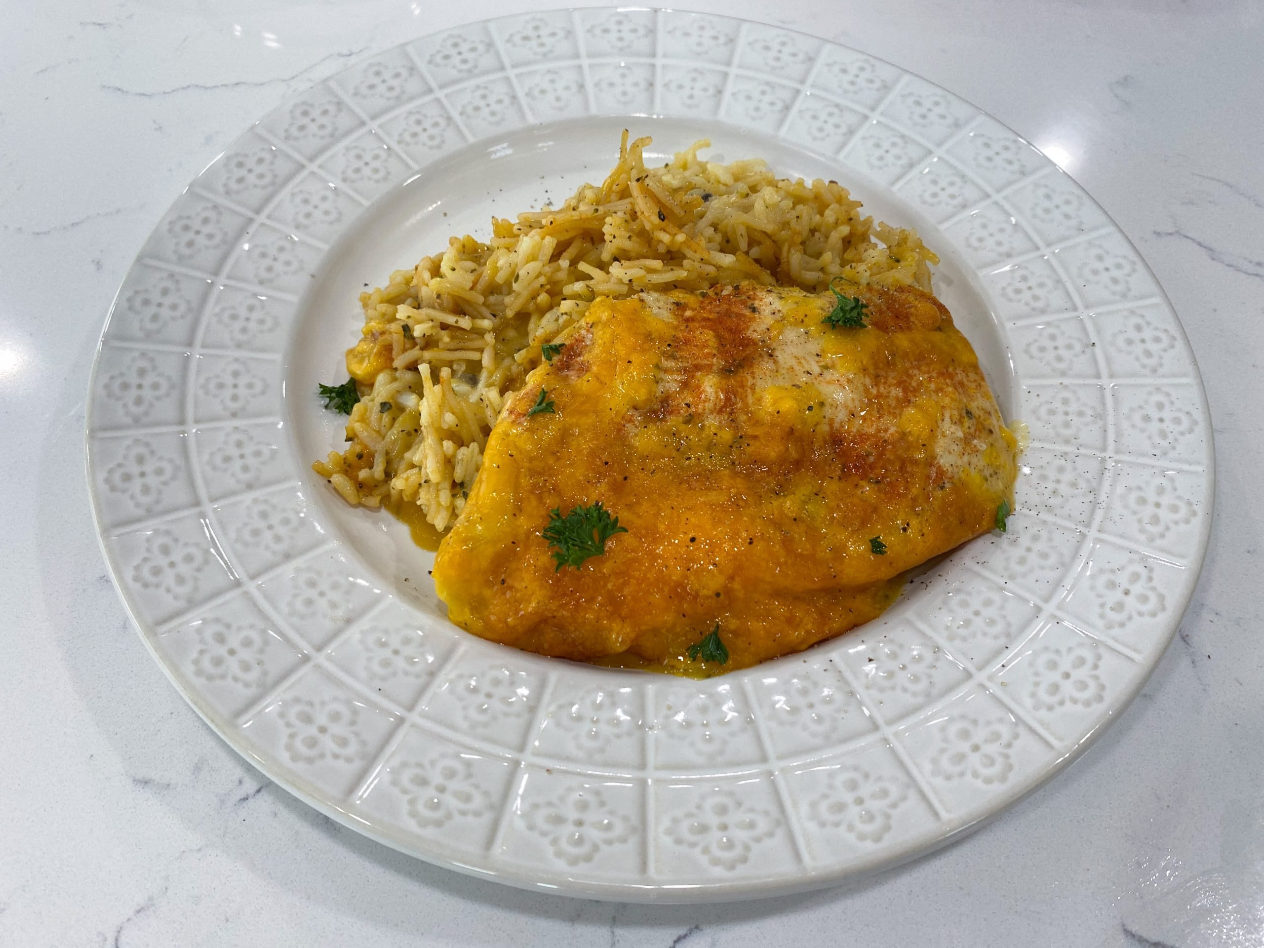 Cheesy Chicken and Rice Casserole - Julia Pacheco