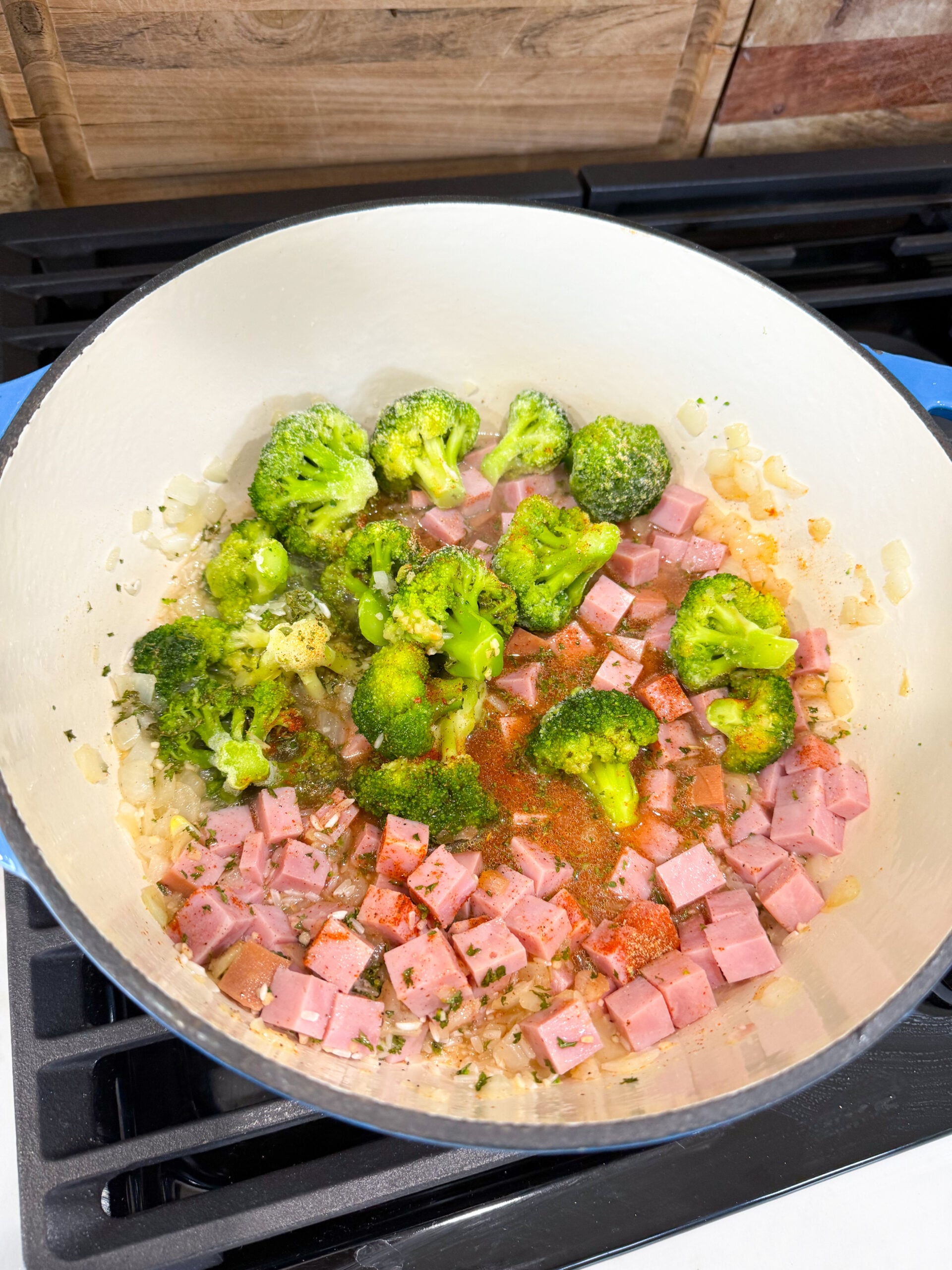 ingredients added to the garlic, onion, and oil