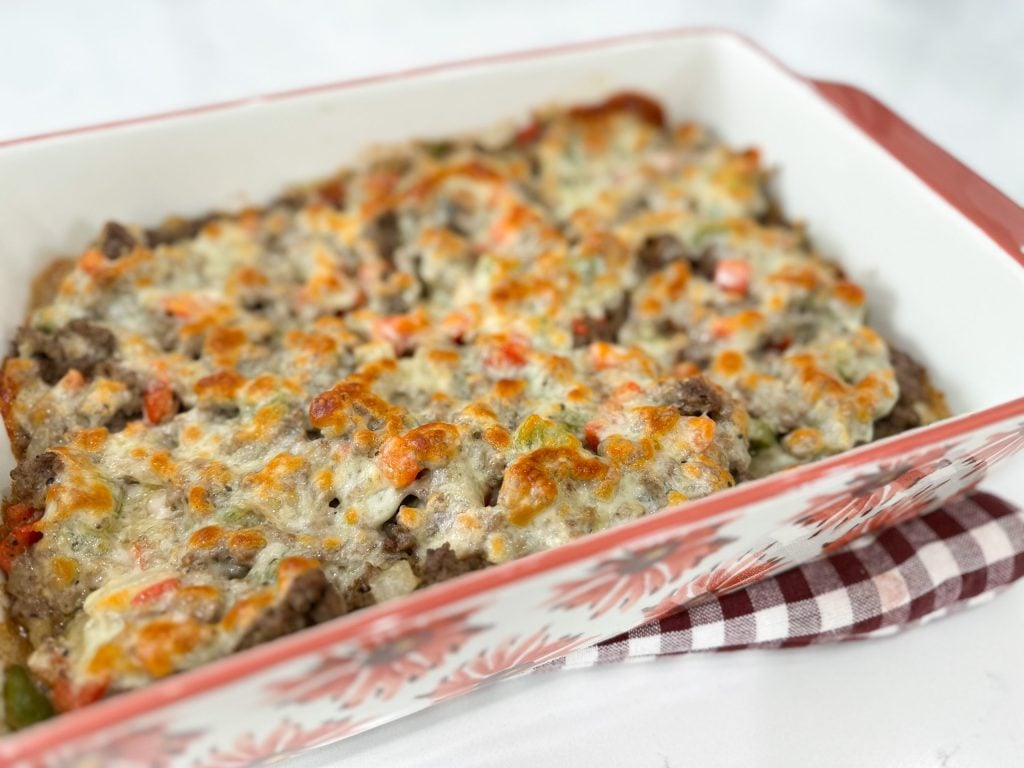 philly cheesesteak casserole