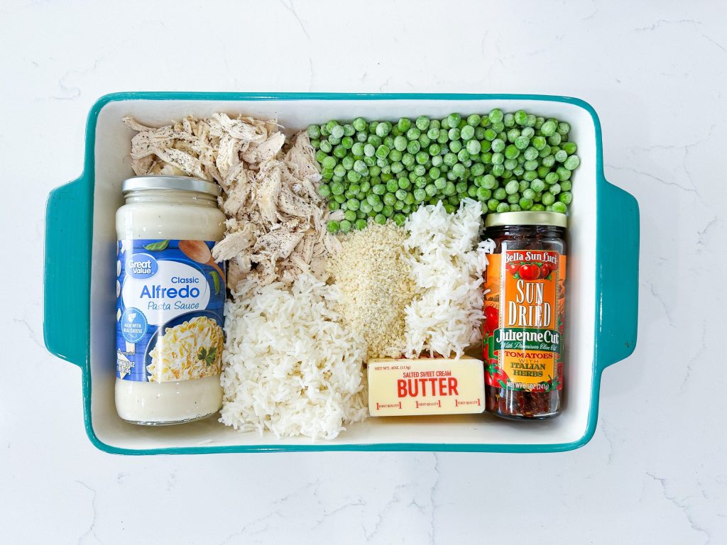 chicken alfredo rice casserole