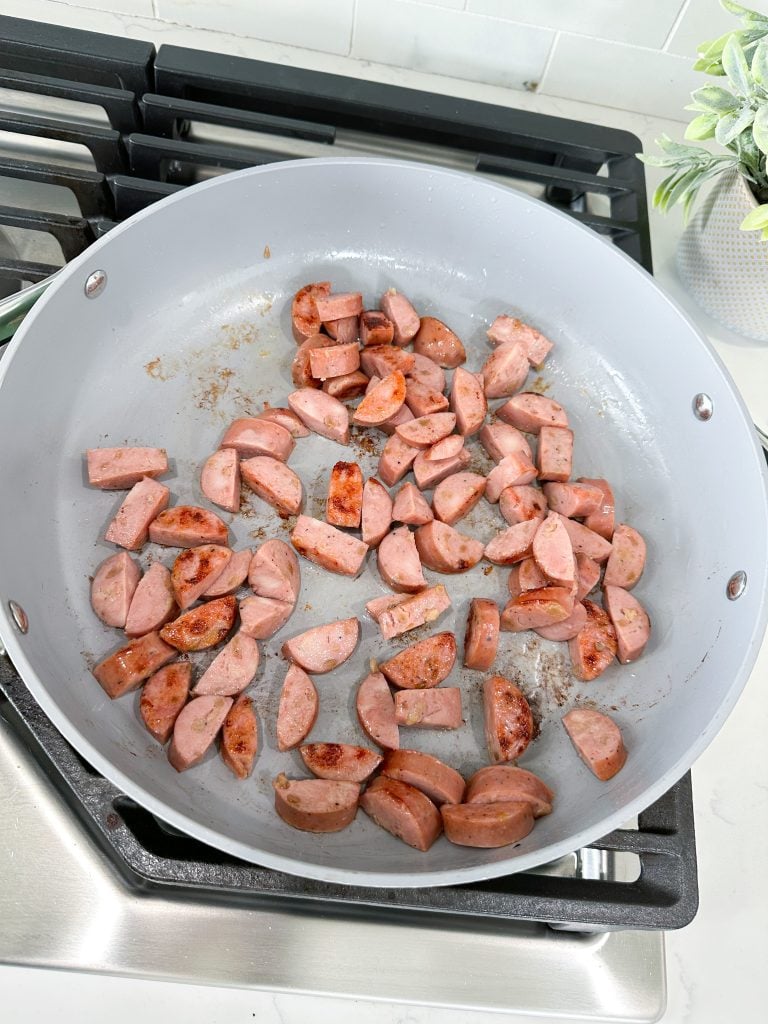 One Pan Chicken Sausage Orzo 