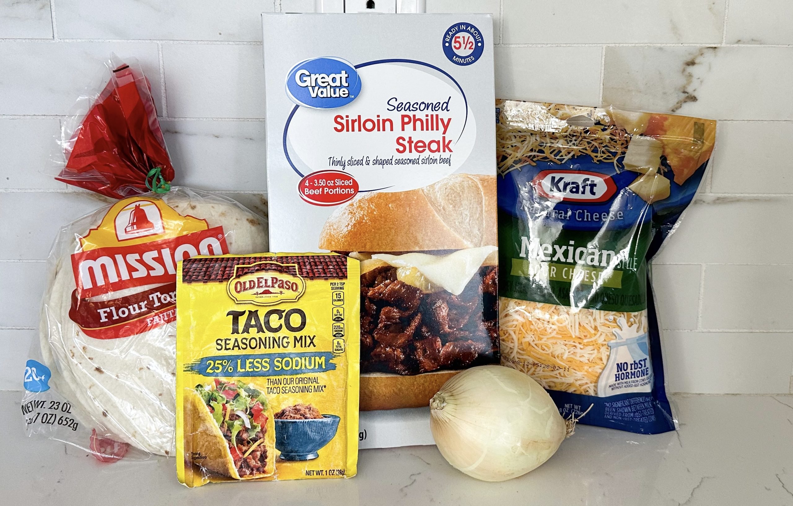 ingredients for steak fajita quesadillas