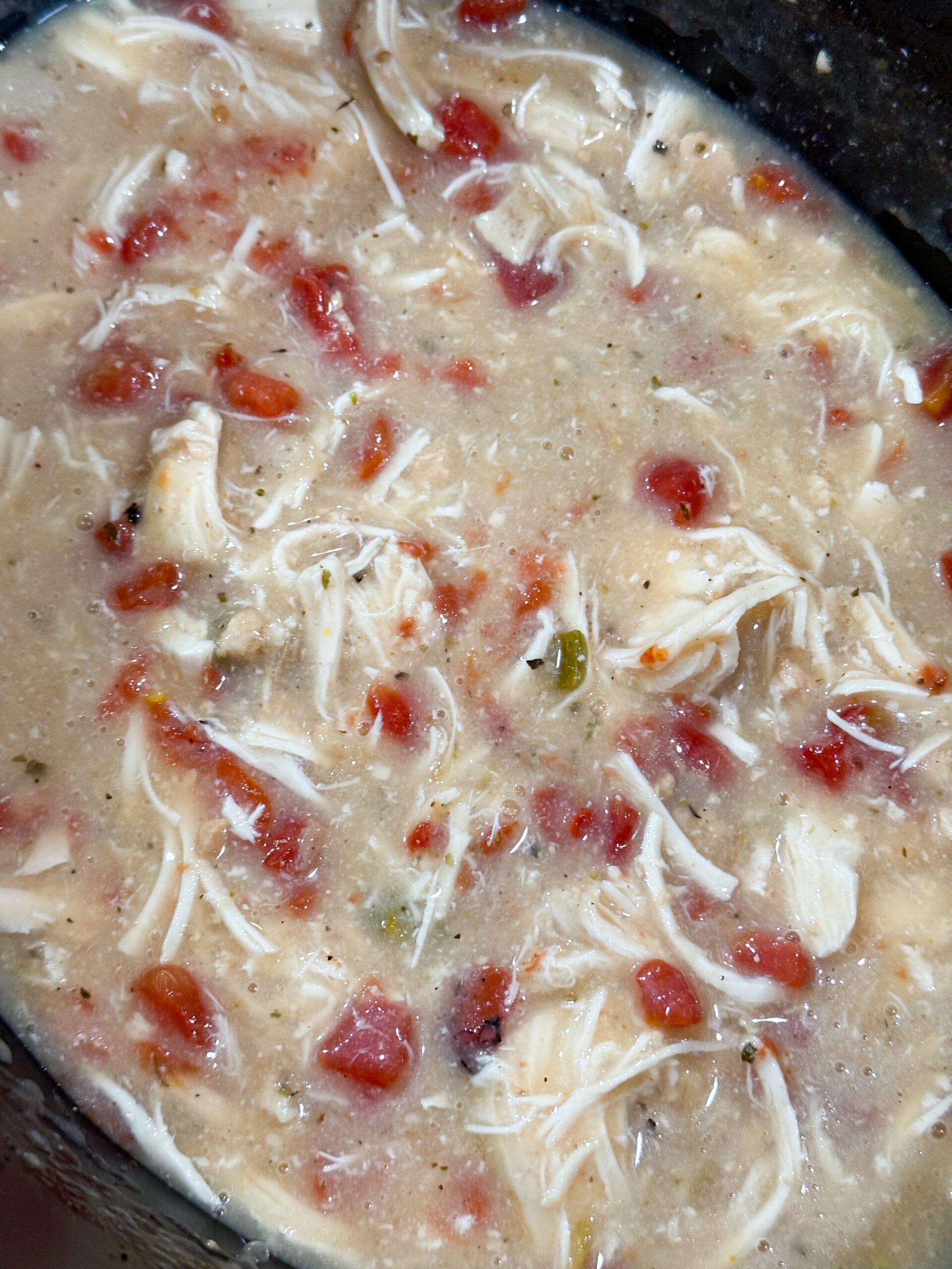 Shredding chicken in creamy sauce