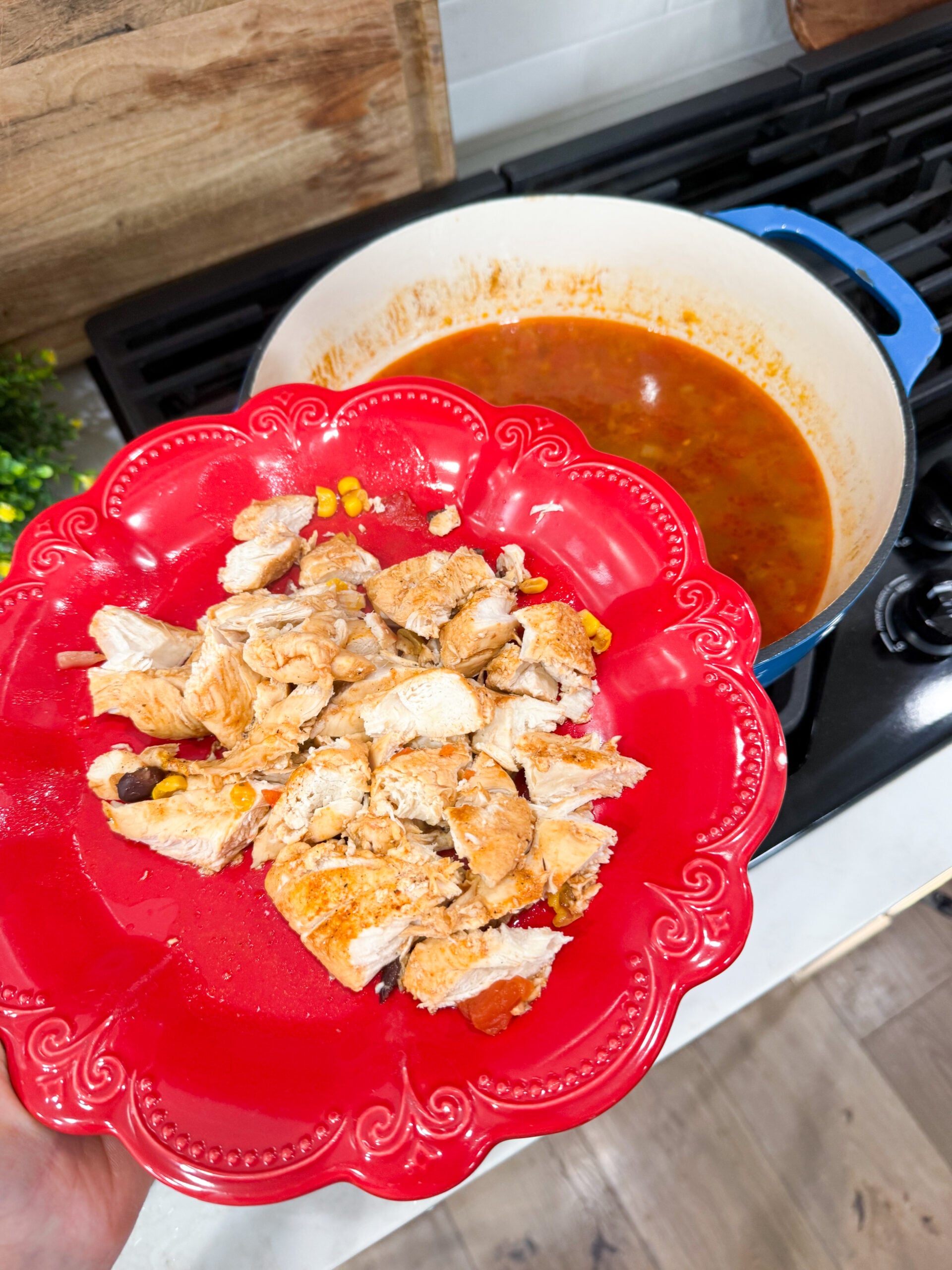 shredded chicken on a plate