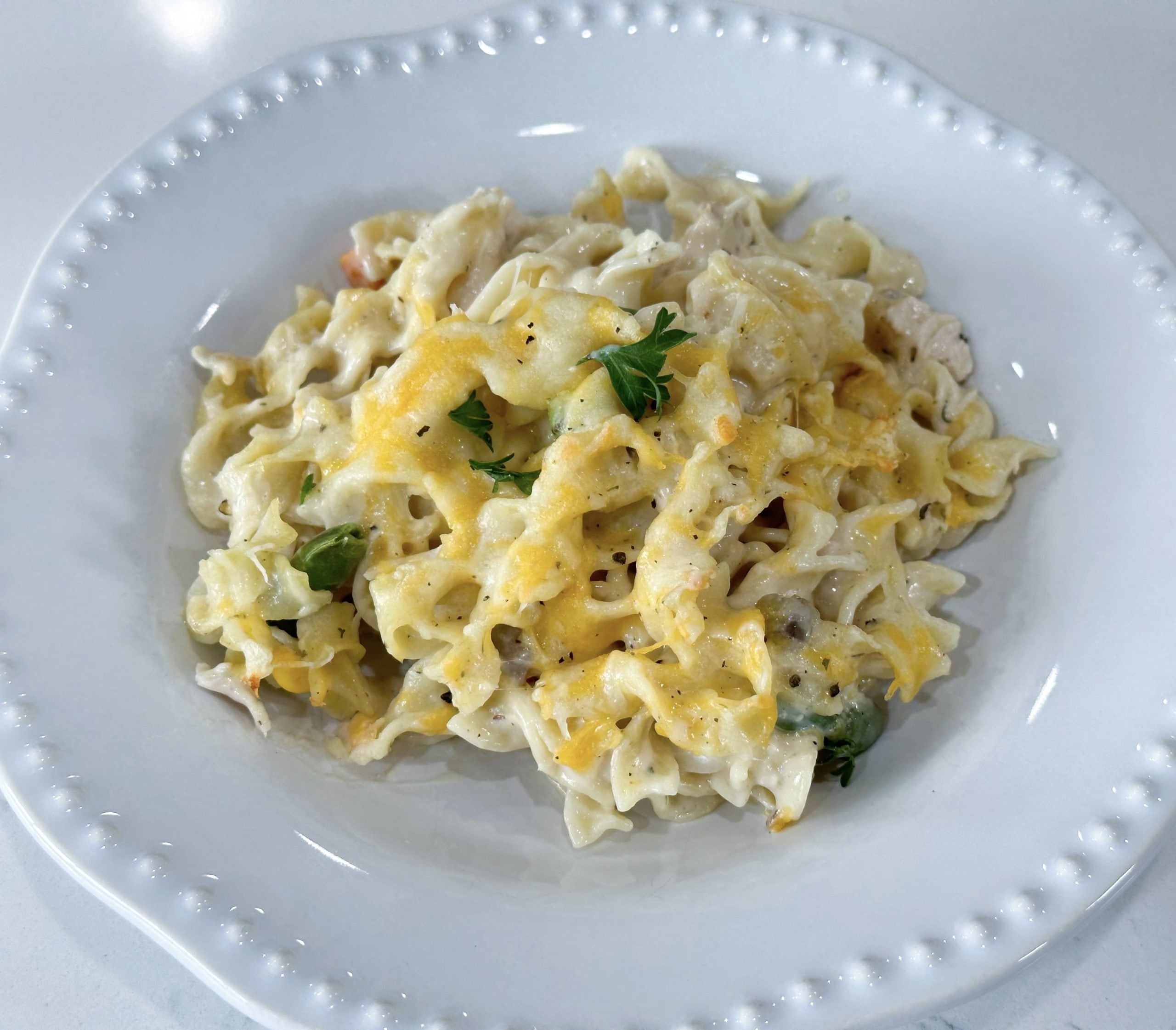 Dump and Go Chicken Noodle Casserole - Julia Pacheco