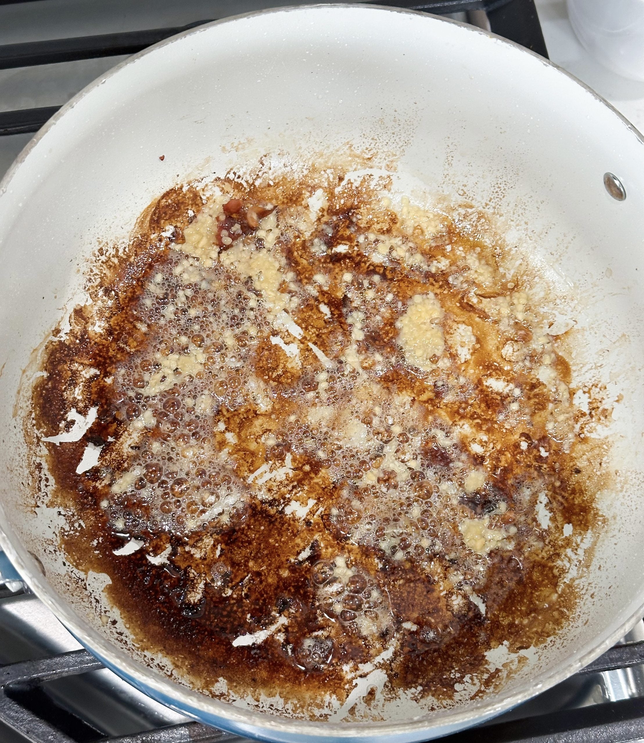 Leftover bacon grease in a skillet