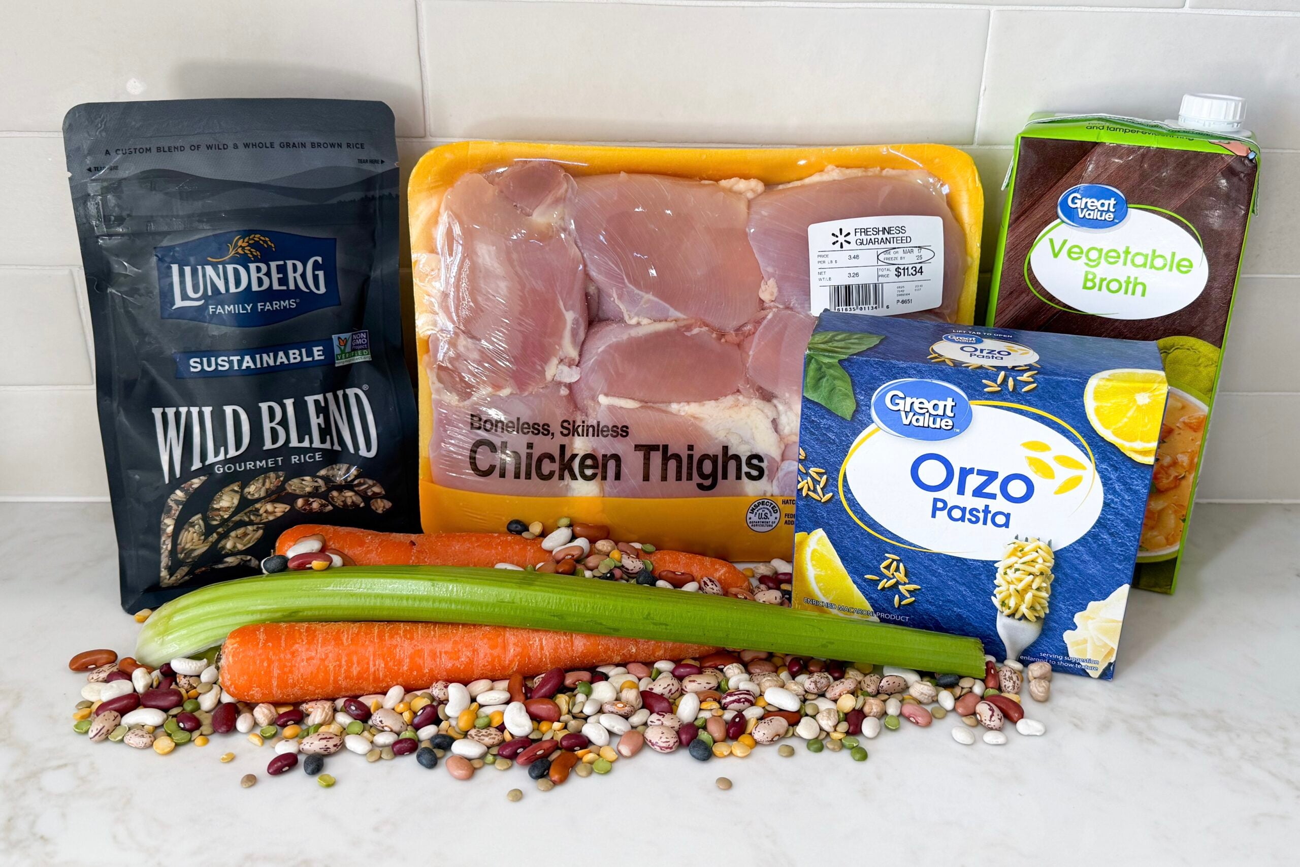 ingredients for chicken and wild rice casserole