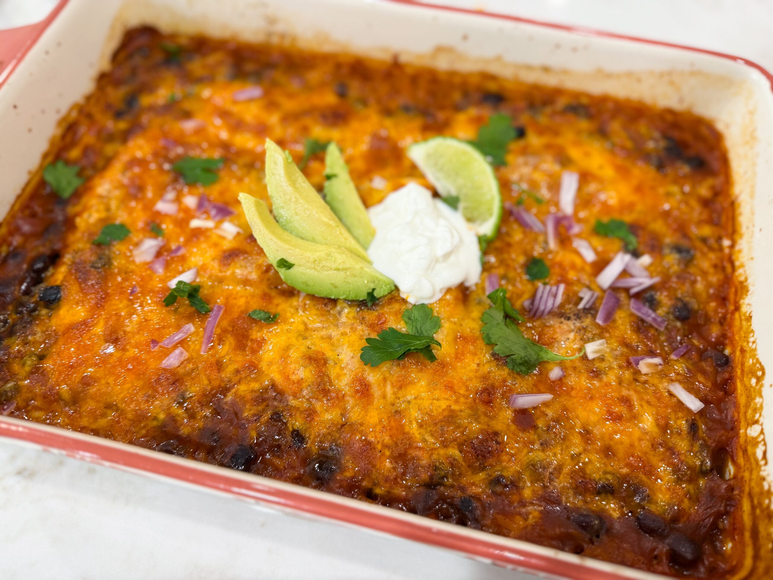 finished chicken black bean rice casserole