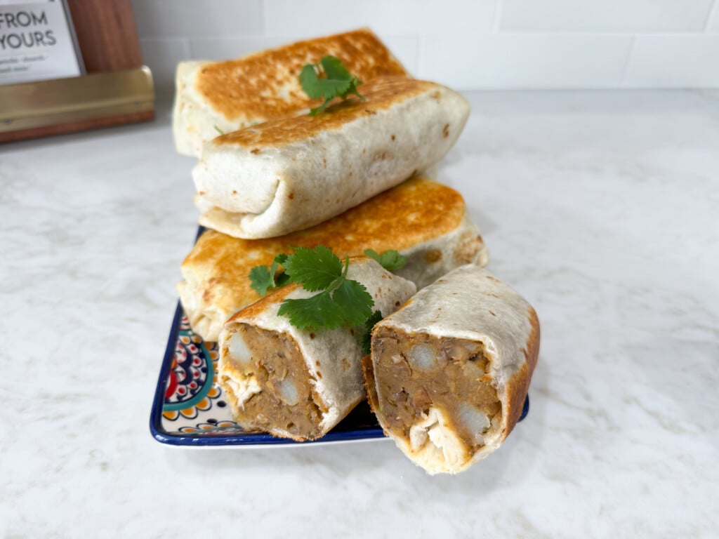 crunchy lentil potato burritos