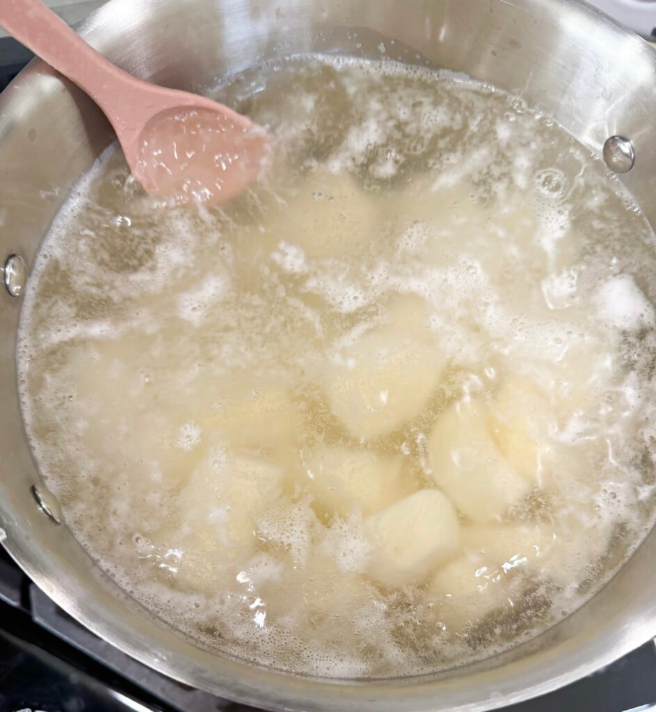 boil potatoes to tender