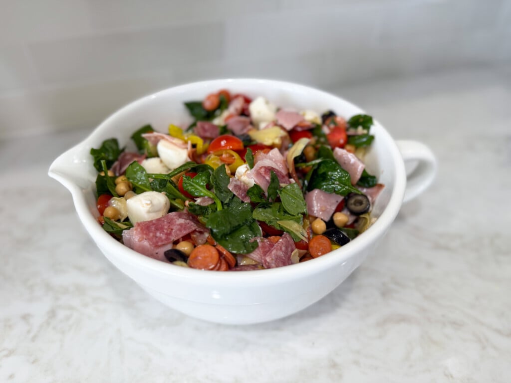 easy chickpea antipasto salad