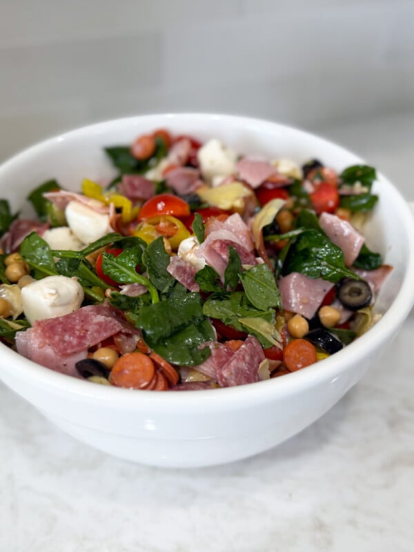 easy chickpea antipasto salad