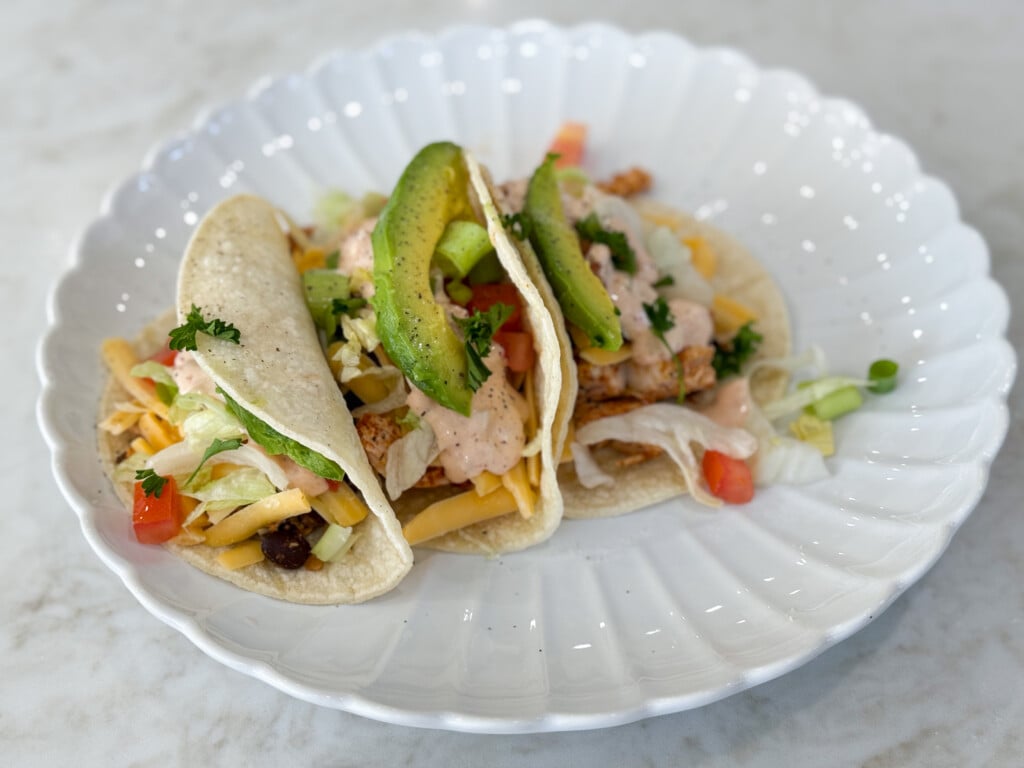 chicken taco wrap with creamy salsa ranch