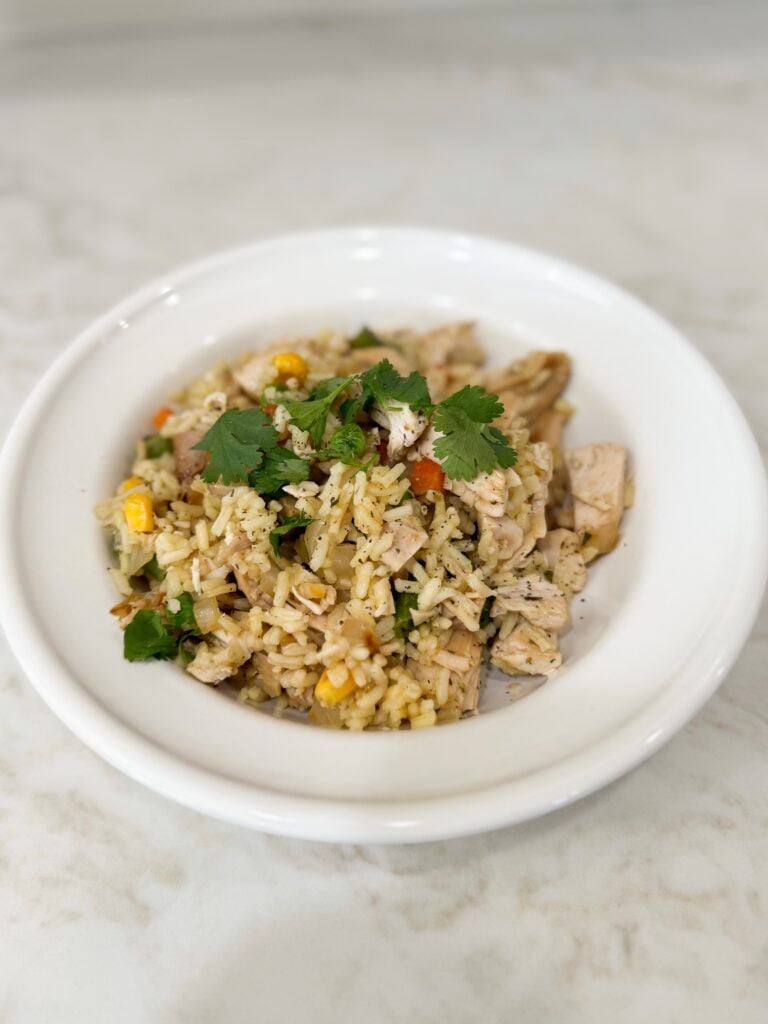Chicken veggies and rice