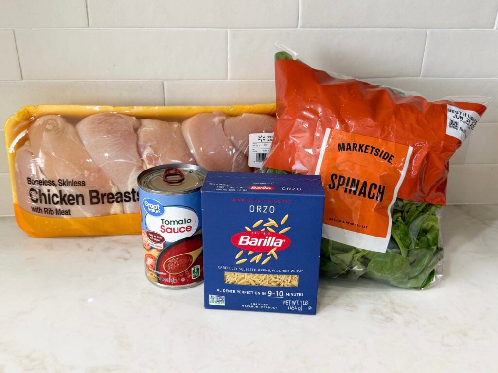 chicken and spinach with orzo ingredients