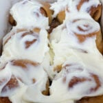 Crescent roll cinnamon rolls baked with cream cheese frosting