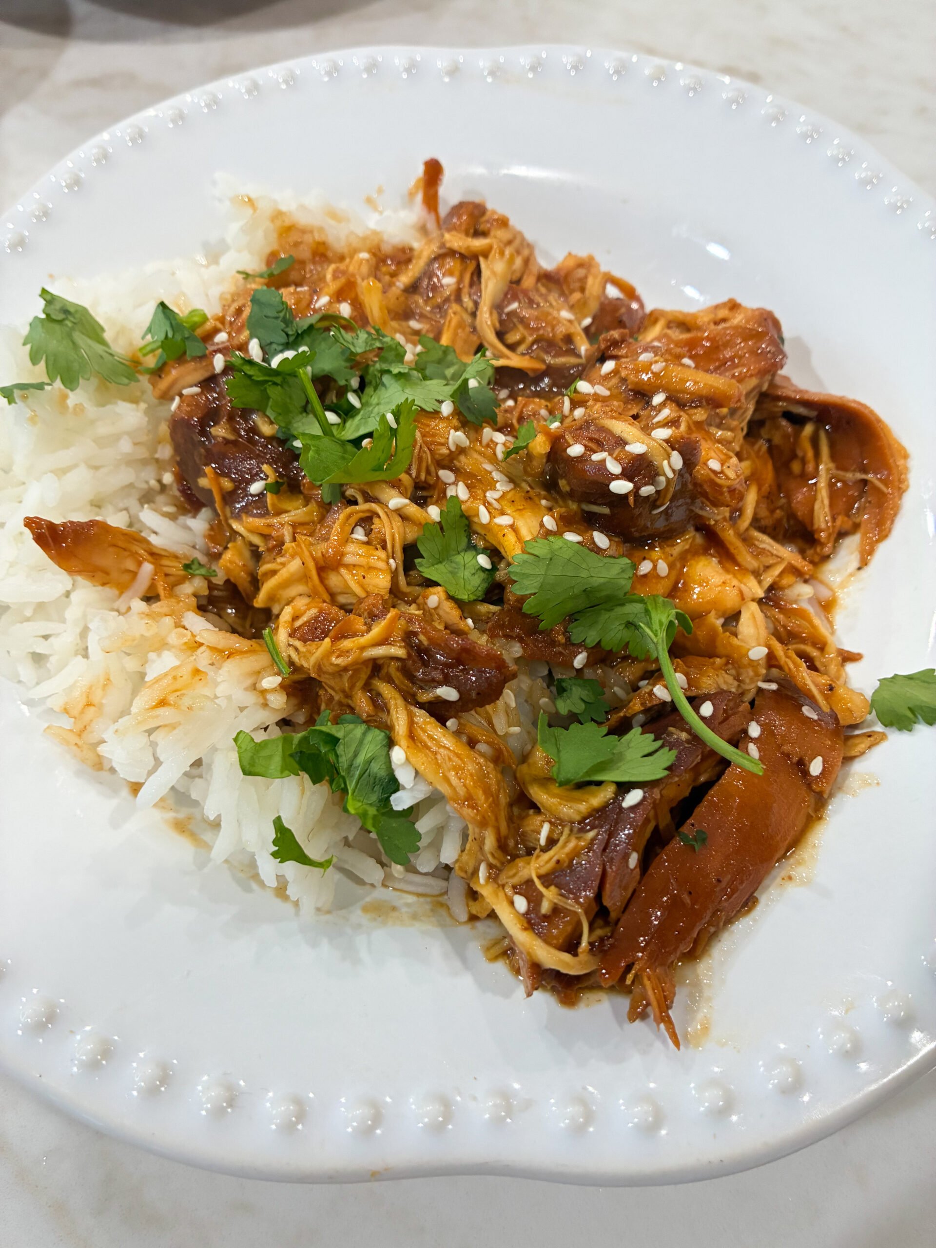 cranberry chicken served over rice