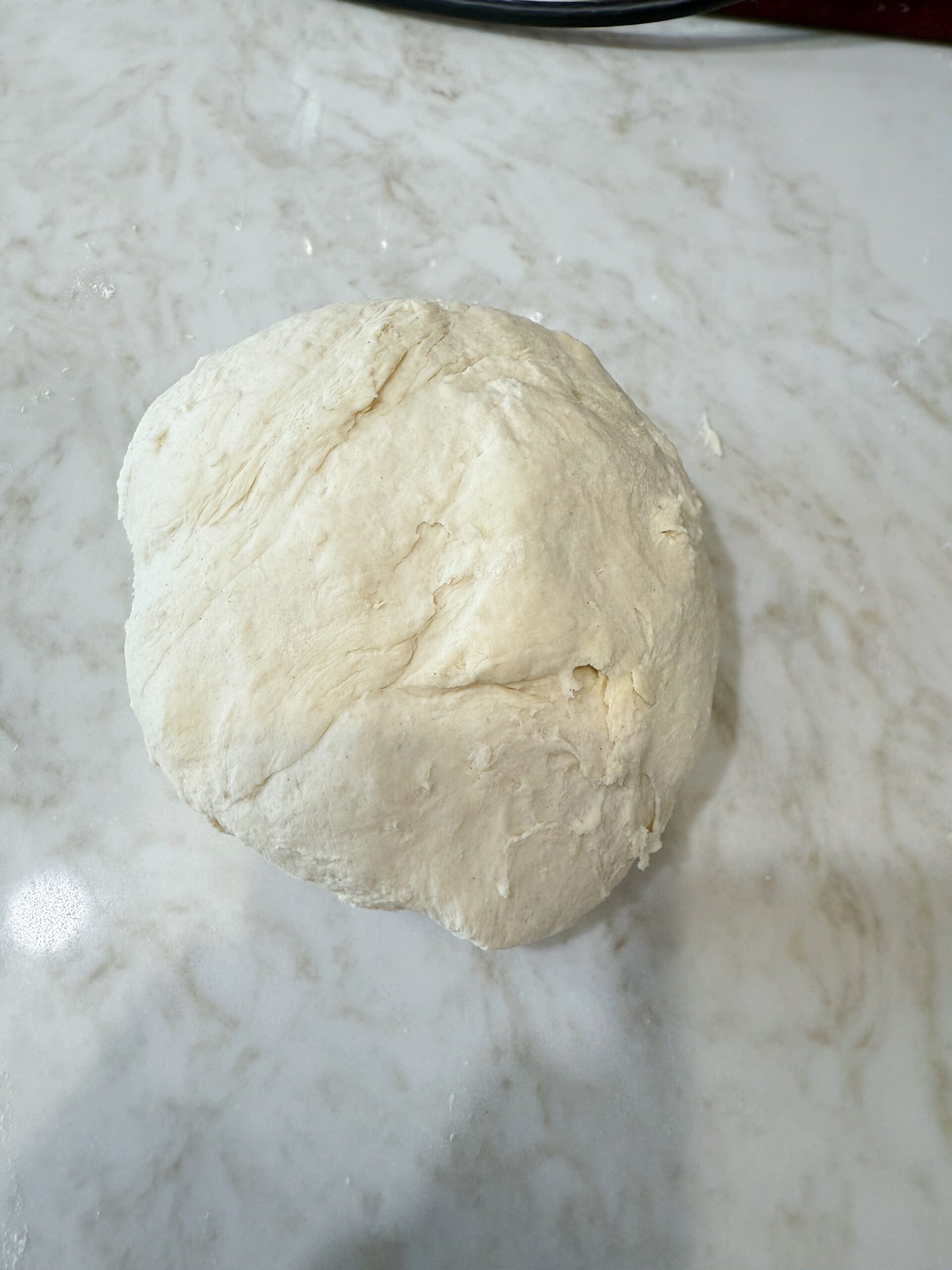 naan dough on the countertop